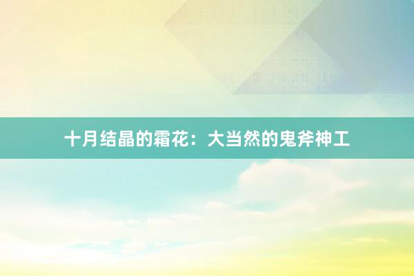 十月结晶的霜花：大当然的鬼斧神工